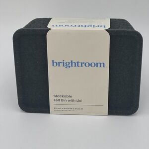 Brightroom Gray Felt Storage Bin With Lid NEW